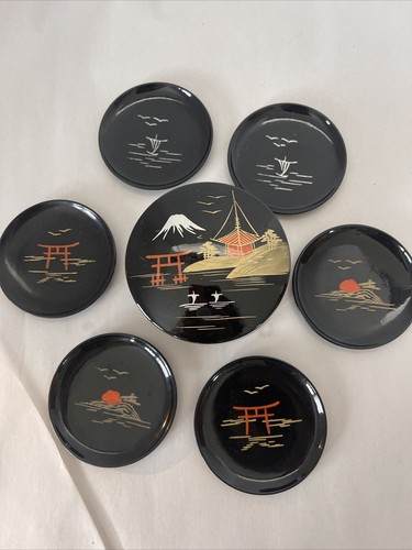 Coaster set japanese black - japanese,