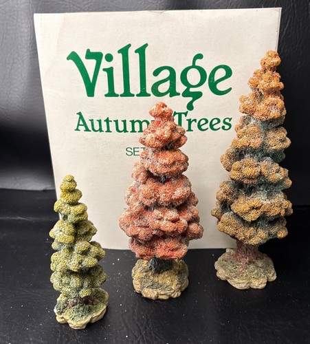Village autumn trees set - village,