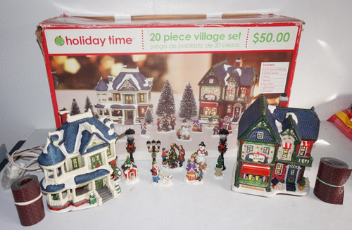Holiday time christmas village - holiday,