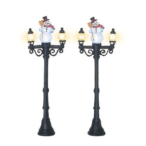 Dept snowman street lights - street,